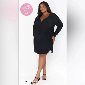 NWT Show Me Your Mumu Stage Skort Dress in Black Shimmy Shine Size 3X NYE